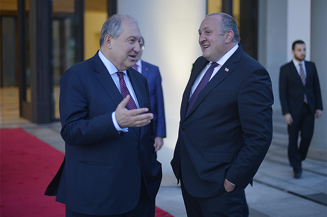 президенты Армении и Грузии Армен Саркисян и Гиорги Маргвелашвили