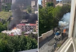 Пожар в центре Еревана: очевидцы сообщают о взрывах (ВИДЕО) 