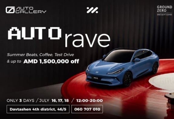 Առաջին անգամ Հայաստանում․ Auto Gallery–ին կազմակերպում է եռօրյա Auto Rave՝ թեստ–դրայվ և զեղչեր էլեկտրամոբիլների համար