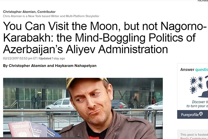 The Huffington Post о политике Алиева: безопаснее слетать на Луну, чем в Карабах
