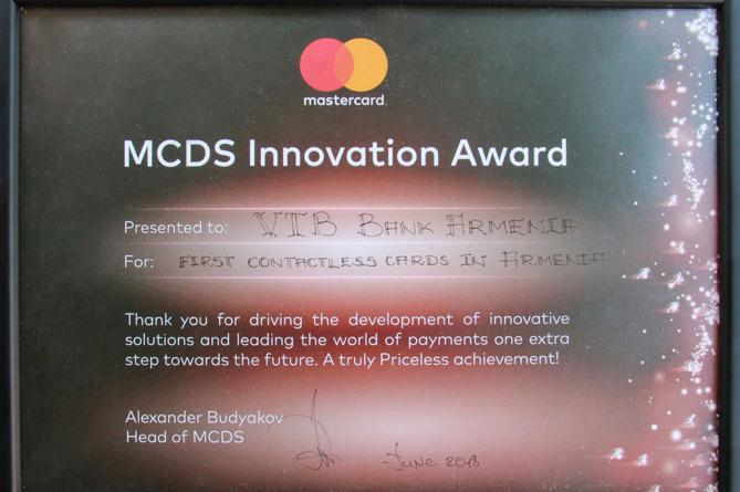 ՎՏԲ-Հայաստան Բանկը հաղթել է Mastercard-ի կազմակերպած «Innovation award» ֆորումում ՎՏԲ-Հայաստան Բանկը հաղթել է Mastercard-ի կազմակերպած «Innovation award» ֆորումում