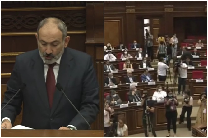 Оппозиционная фракция "Честь имею" покинула обсуждения программы правительства Армении в парламенте (ВИДЕО)