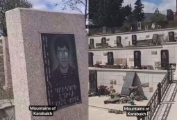 Азербайджанцы снова осквернили надгробия Мемориального комплекса в Степанакерте - Monument Watch (ВИДЕО)