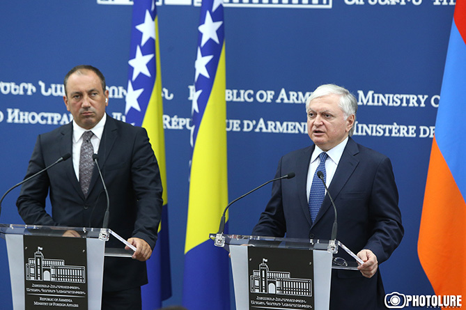 Армения подписала первый межгосударственный договор с Боснией и Герцеговиной 