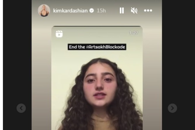 #ArtsakhBlockade։ Քիմ Քարդաշյանը կիսվել է Լաչինի միջանցքի շրջափակման մասին տեսանյութով (ՎԻԴԵՈ)