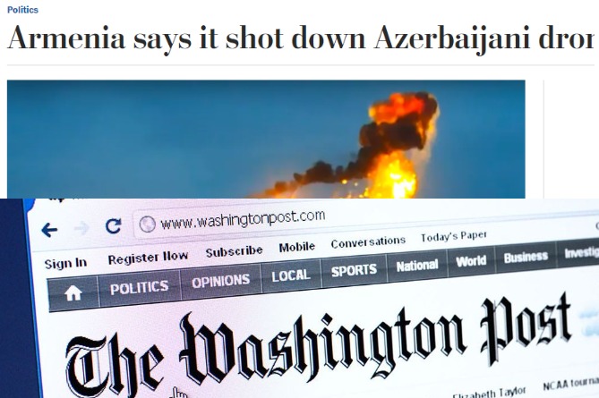 The Washington Post написал о сбитом азербайджанском БПЛА поблизости от Еревана