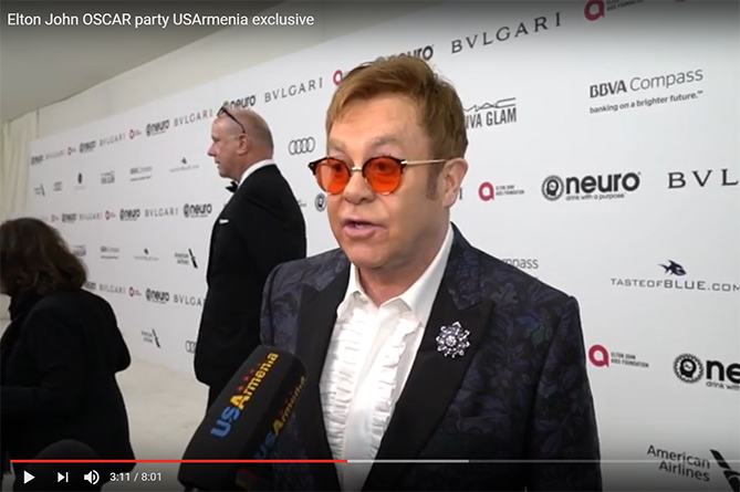 Элтон Джон о Геноциде армян: ничто не забыто (ВИДЕО)