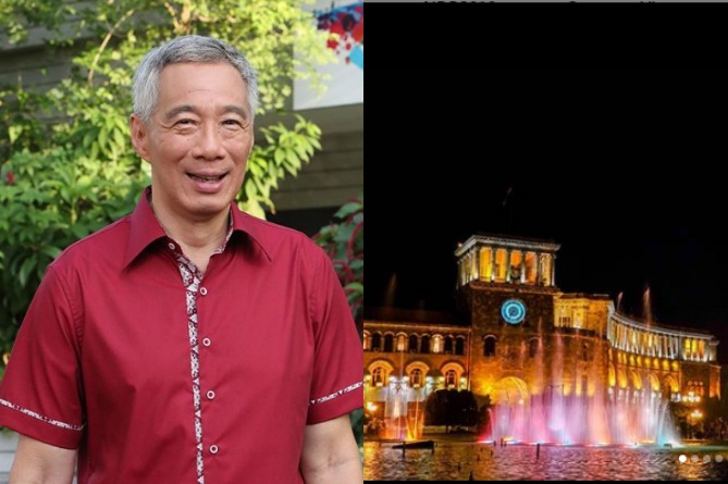 Премьер Сингапура прогулялся по ночному Еревану и попробовал армянский лаваш (ФОТО)