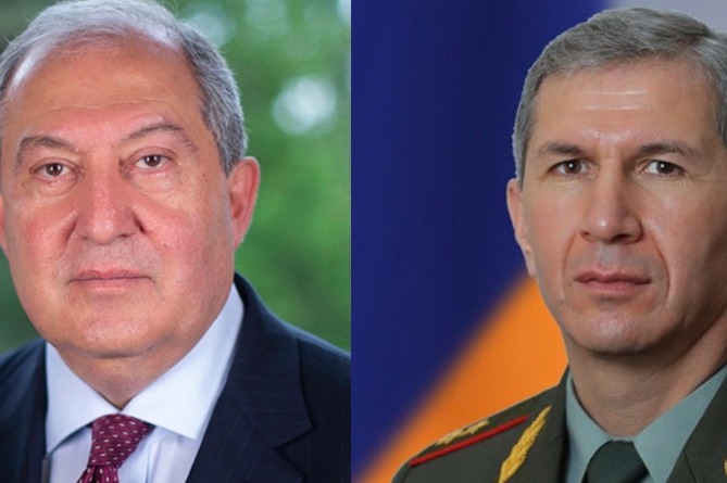 Президент Армении встречается с начальником Генштаба ВС РА 