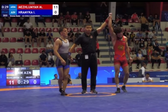 Армянский борец-вольник стал бронзовым призером ЧМ среди юношей в возрасте до 23 лет (ВИДЕО)