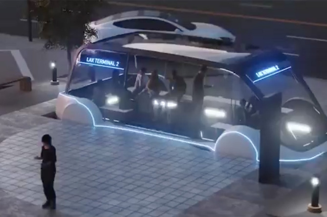 Илон Маск продемонстрировал подземный электробус (ВИДЕО)