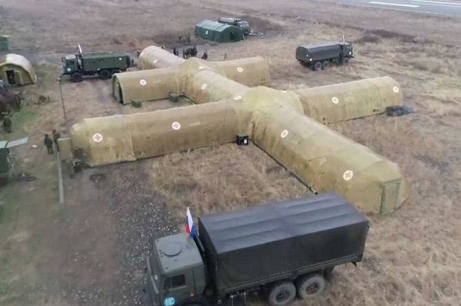 Полевой госпиталь развернут в Арцахе российскими миротворцами Полевой госпиталь развернут в Арцахе российскими миротворцами