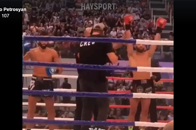 Легендарный кикбоксер Джорджио Петросян победил азербайджанского соперника (ВИДЕО)