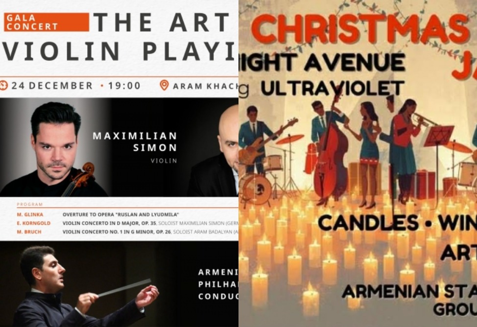 Гала-концерт "Искусство скрипичной игры" и Candlelight Christmas Jazz: как интересно провести время в Ереване на этой неделе?