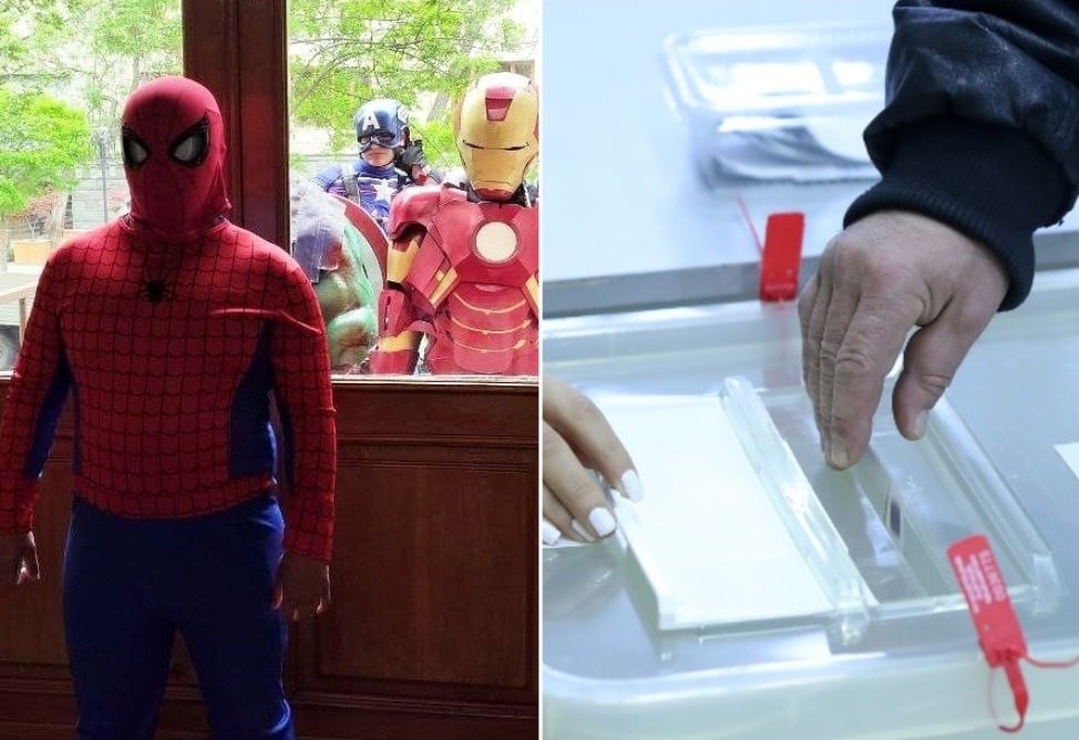 Spider-Man и Ко: активисты партии «Я против всех» пришли на заседание ЦИК Армении в костюмах героев Marvel