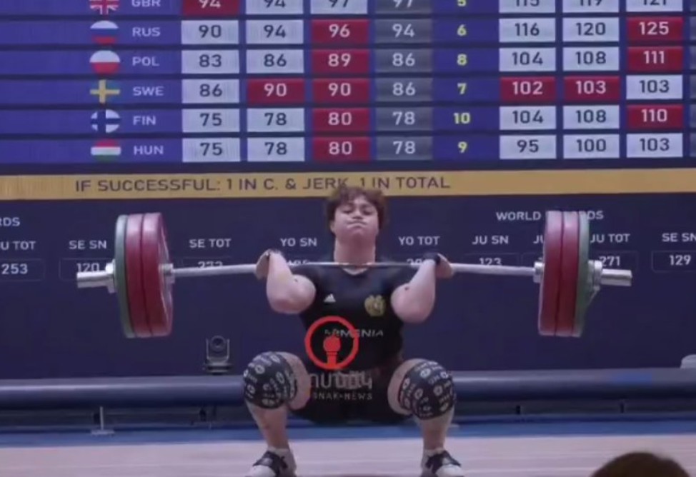 Армянская тяжелоатлетка Эмма Погосян стала чемпионкой Европы среди спортсменок до 23 лет (ВИДЕО)