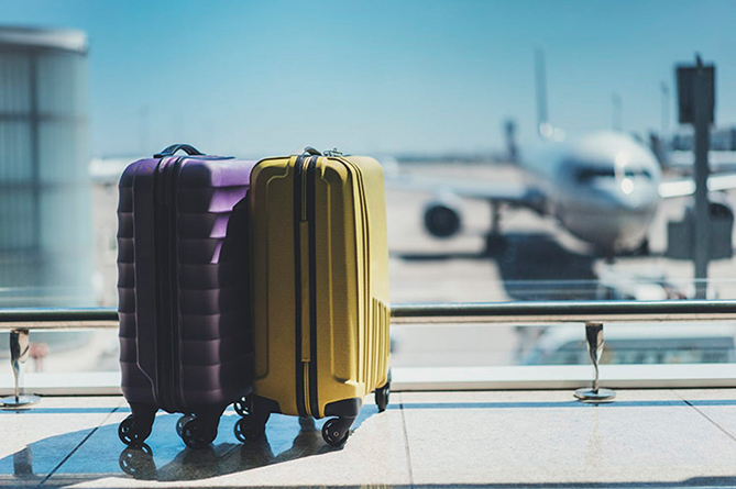 багаж, чемодан, самолет, аэропорт