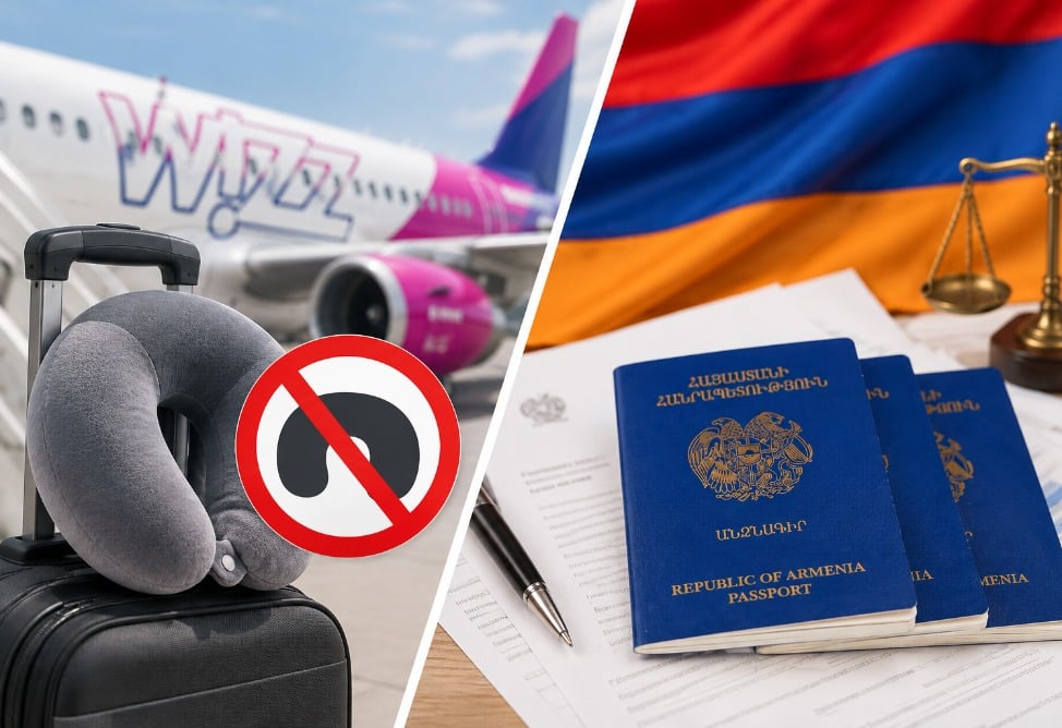 Почему Wizz Air не разрешает бесплатно проносить подушки для шеи и как в Армении хотят изменить правила гражданства: читайте самые интересные публикации недели в ТГ-каналах нашего медиахолдинга