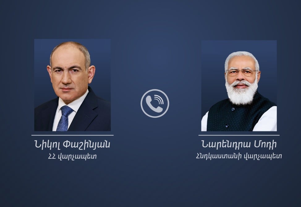Փաշինյանն ու Մոդին քննարկել են Հայաստան - Հնդկաստան համագործակցության խորացումը մի շարք ուղղություններով